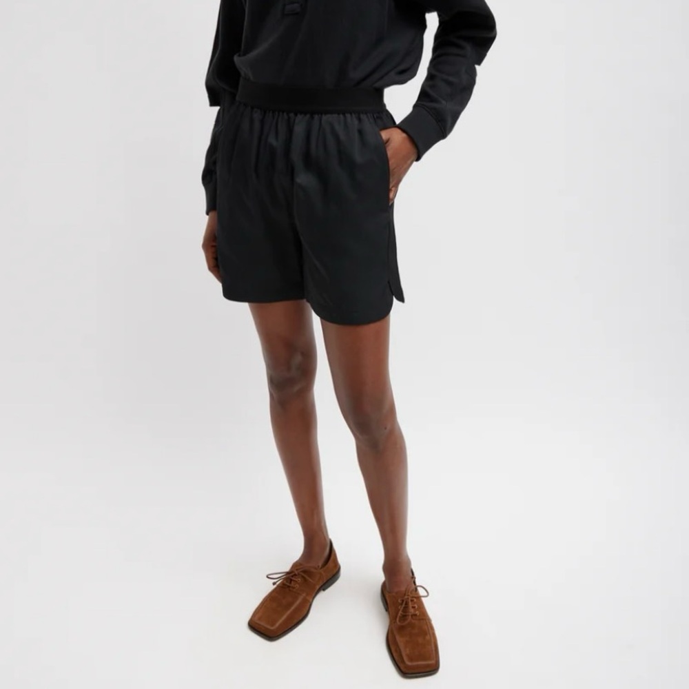 Tibi Drapey Suiting Pull on Short in Black - Brand New!